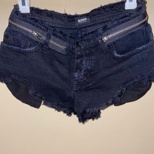 Black Jean Shorts